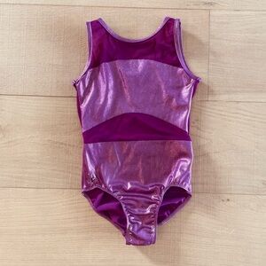 Purple and Pink Kids Gymnastics Leotard